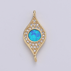Dainty Opal Bracelet Connector Gold Evil Eye Charm 14k Gold Fill Peacock Feather Charm Connector for Bracelet Necklace Charm Component F-491 F-492 F-493