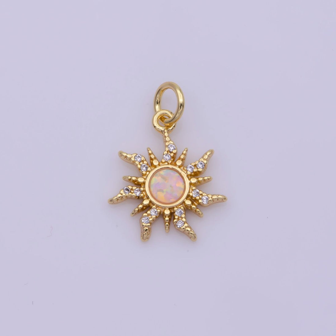Dainty Opal Starburst Gold Star Charm, Bracelet, Necklace, Earring Pendant Celestial Charm N-182 N-183