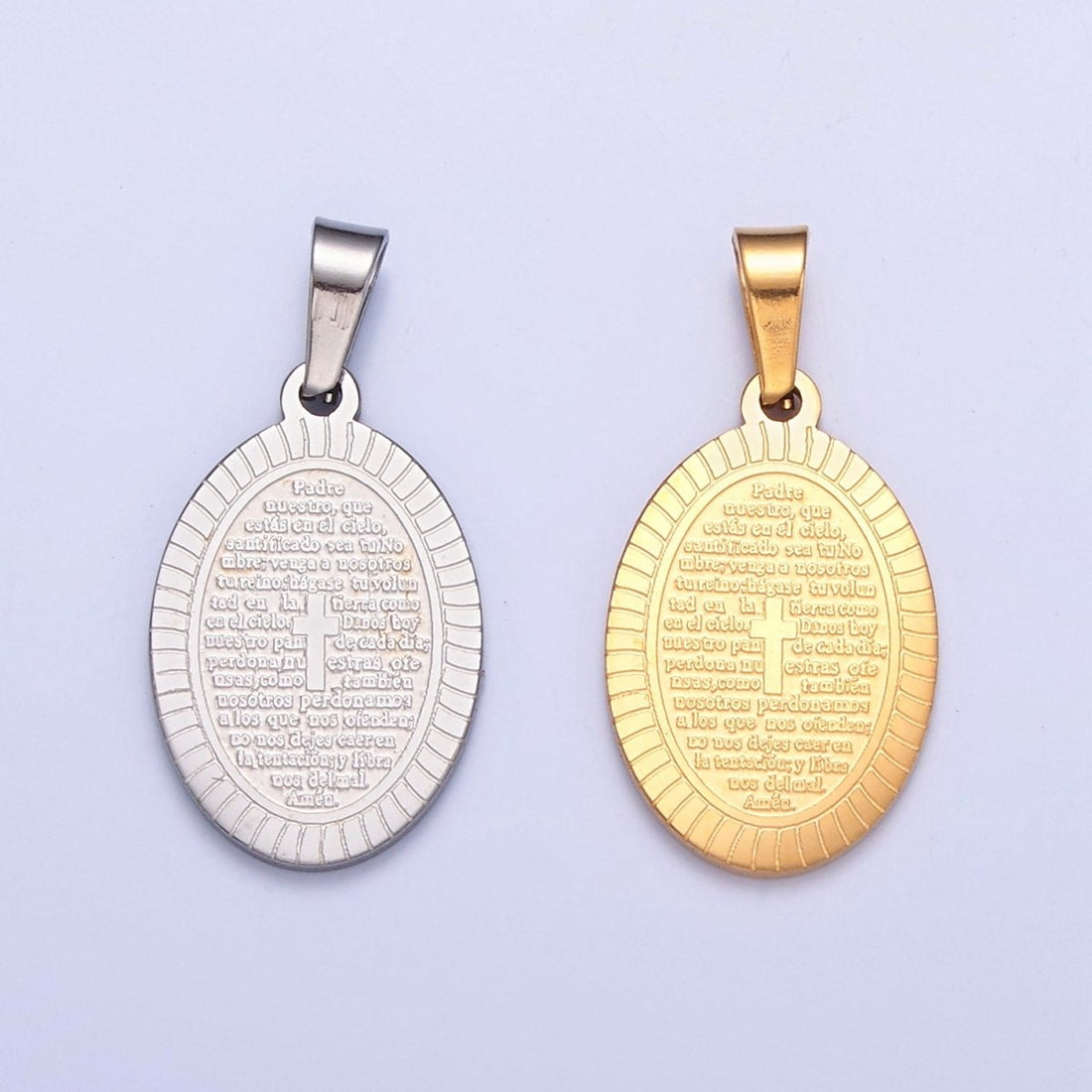 Dainty Oval Stainless Steel Pendant, Religious Pendant Engraved with the Lord&