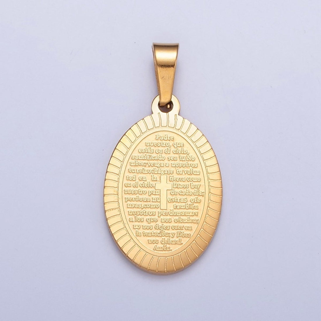 Dainty Oval Stainless Steel Pendant, Religious Pendant Engraved with the Lord&
