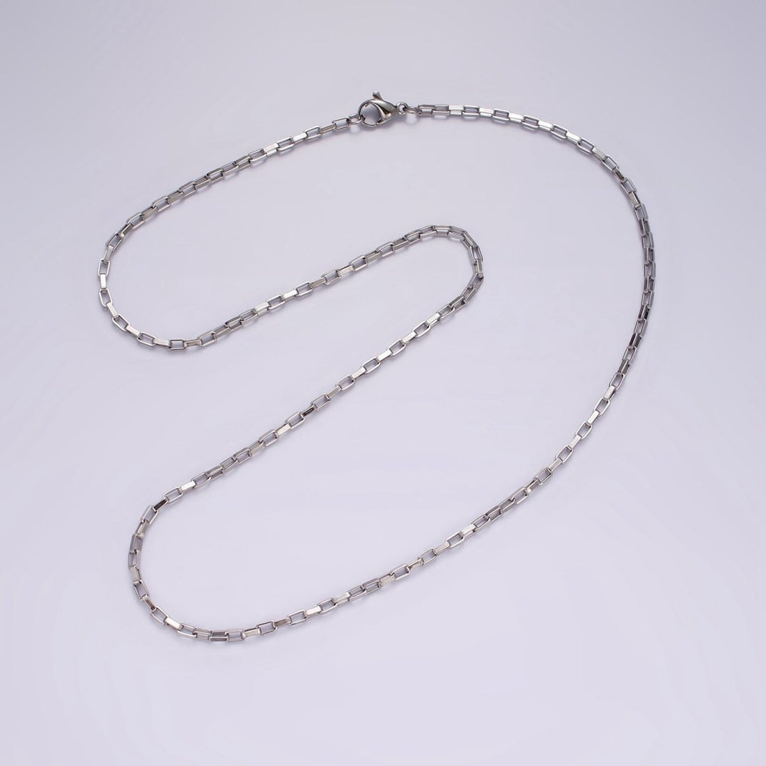 Dainty PaperClip Chain Necklace Stainless Steel 18 inch Necklace in Silver | WA-2410