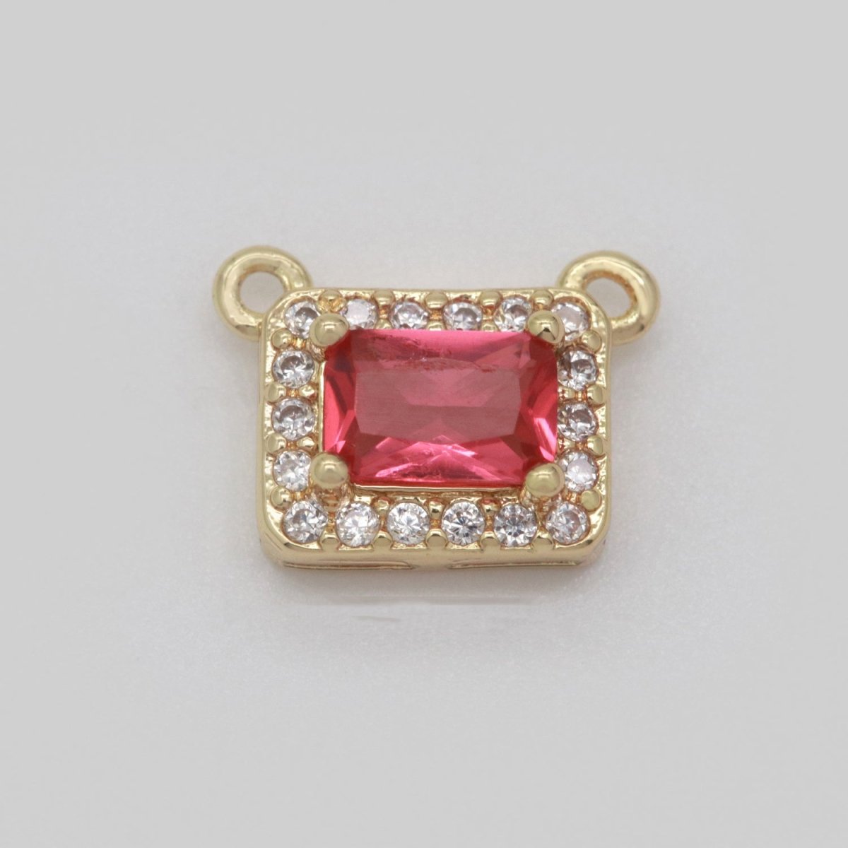 Dainty Rectangle Charm Connector Cubic Geometric Cz Colorful Link Connector for Necklace Bracelet Supply Y362 - Y367