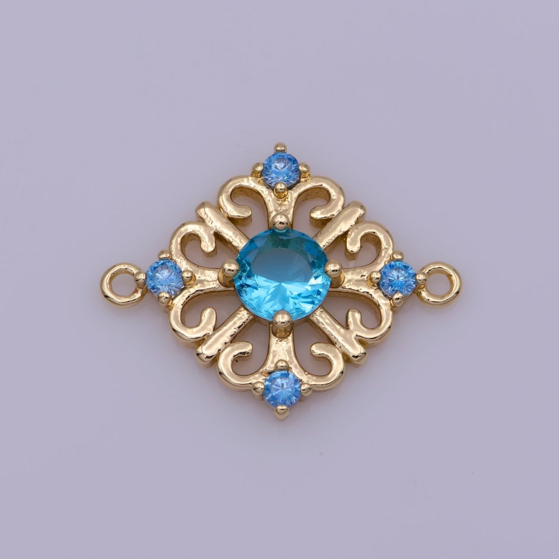 Dainty Rhombus Gold Filigree Ornate Link Connector for Charm Earring Necklace Bracelet Supply Y-390
