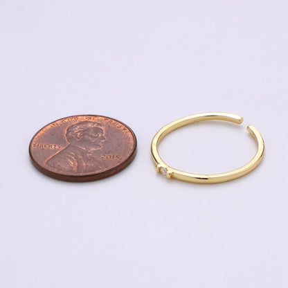 Dainty ring, Promise ring, Minimalist cz ring, Delicate ring, cZ ring, Micro Pave ring, Engagement ring, Dainty ring gold, Open Gold ring R-134