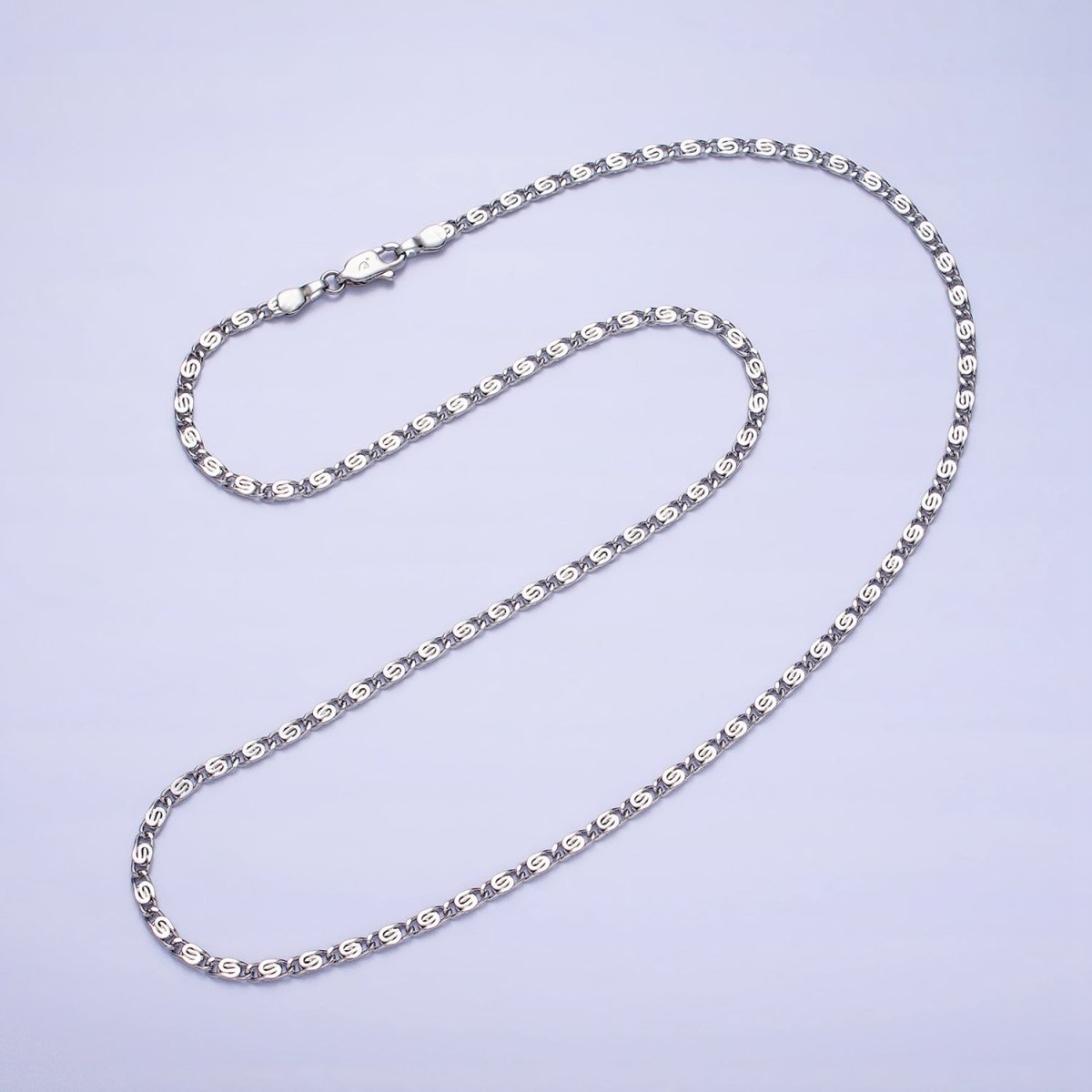 Dainty Scroll Chain - 2.5mm wide Silver Necklace Chain 19.75 inch | WA-1736 WA-1861 Clearance Pricing