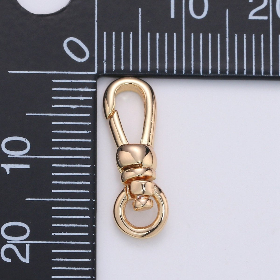 Dainty Self Closing Swivel Clasps - Triggerless - 20mm X 6mm - Real Gold Plated for Charm Lock Keychain Supply Component Supp-945 L-009