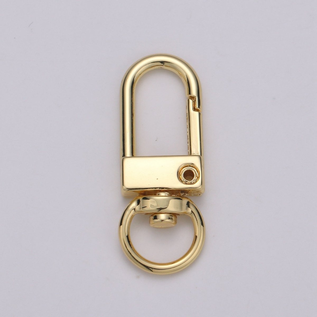 Dainty Self Closing Swivel Clasps - Triggerless - 33mm X 12mm - Real Gold Plated for Charm Lock Keychain Supply Component L-022 L-023
