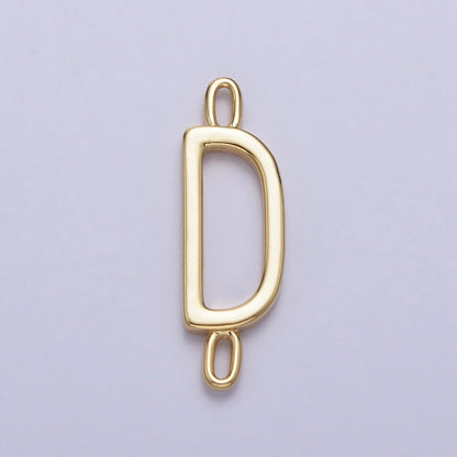 Dainty Sideway Initial Charm Connector Gold Letter Dainty Name Necklace Link Connector for Personalized Jewelry A-364-A-376