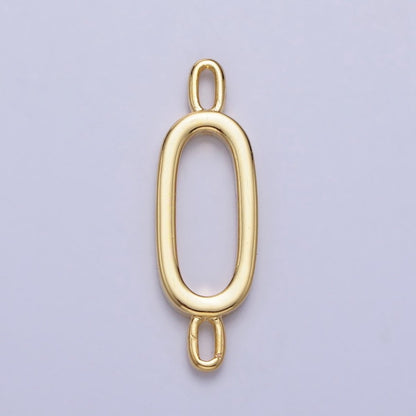 Dainty Sideway Initial Charm Connector Gold Letter Dainty Name Necklace Link Connector for Personalized Jewelry A-364-A-376