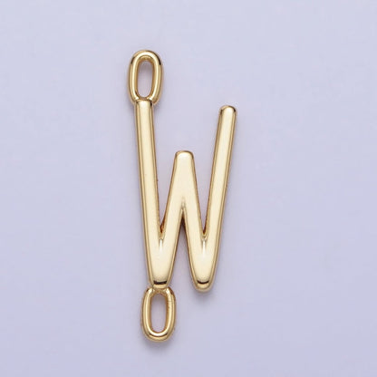 Dainty Sideway Initial Charm Connector Gold Letter Dainty Name Necklace Link Connector for Personalized Jewelry A-364-A-376