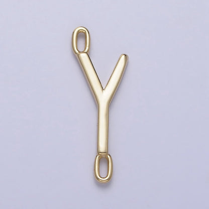 Dainty Sideway Initial Charm Connector Gold Letter Dainty Name Necklace Link Connector for Personalized Jewelry A-364-A-376