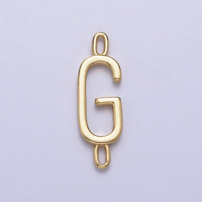 Dainty Sideway Initial Charm Connector Gold Letter Dainty Name Necklace Link Connector for Personalized Jewelry A-364-A-376