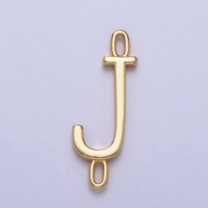 Dainty Sideway Initial Charm Connector Gold Letter Dainty Name Necklace Link Connector for Personalized Jewelry A-364-A-376
