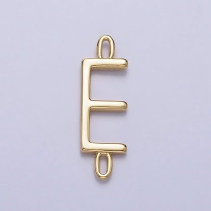 Dainty Sideway Initial Charm Connector Gold Letter Dainty Name Necklace Link Connector for Personalized Jewelry A-364-A-376
