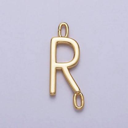 Dainty Sideway Initial Charm Connector Gold Letter Dainty Name Necklace Link Connector for Personalized Jewelry A-364-A-376
