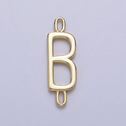Dainty Sideway Initial Charm Connector Gold Letter Dainty Name Necklace Link Connector for Personalized Jewelry A-364-A-376