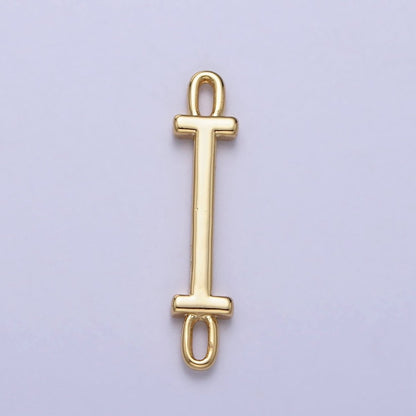 Dainty Sideway Initial Charm Connector Gold Letter Dainty Name Necklace Link Connector for Personalized Jewelry A-364-A-376