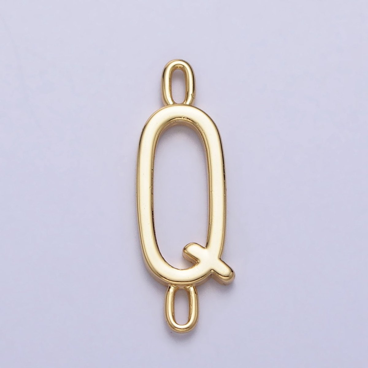 Dainty Sideway Initial Charm Connector Gold Letter Dainty Name Necklace Link Connector for Personalized Jewelry A-364-A-376