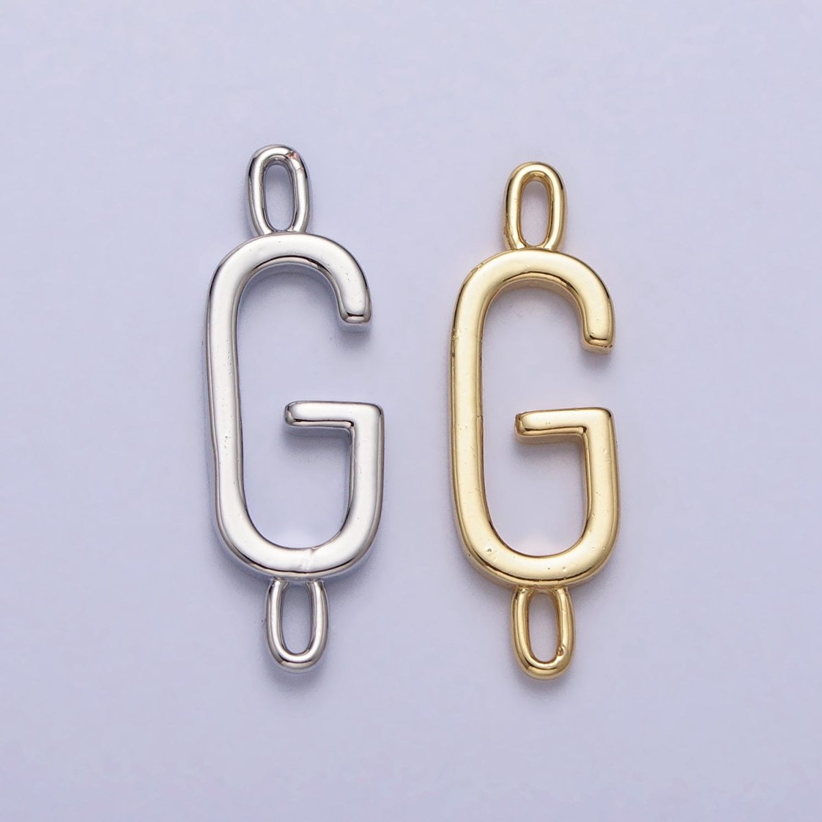 Dainty Sideway Initial Charm Connector Gold Letter Dainty Name Necklace Link Connector for Personalized Jewelry A-364-A-376