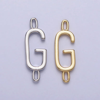 Dainty Sideway Initial Charm Connector Gold Letter Dainty Name Necklace Link Connector for Personalized Jewelry A-364-A-376