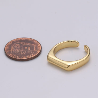 Dainty Signet ring - Square signet - Minimalist gold ring - Signet gold- Stack ring - Dainty Open ring - Size 6 gold ring