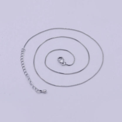 Dainty silver BOX chain finished chain everyday chain, simple silver chain ready to wear | WA-795 Clearance Pricing