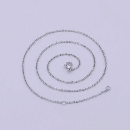Dainty silver chain finished chain everyday chain, simple silver chain ready to wear 17.0 inch | WA-794 Clearance Pricing