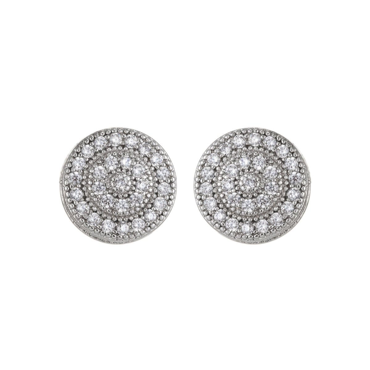 Dainty Silver Geometric Stud Earrings in Clear Cubic Zirconia Micro Pave earring Supply Q-074 Q-076 Q-078 Q-079