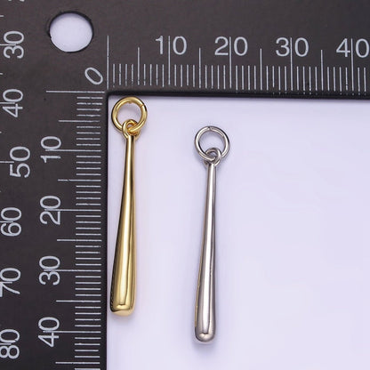 Dainty Slim Long Baseball Stick Charm 14K Gold Filled Charm Pendant | W507