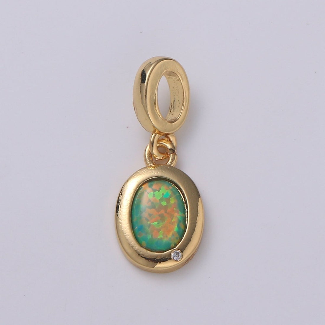 Dainty Solitaire Pendant 14K Gold Filled Oval Pendant for necklace Opal Charm Birthstone Cubic Zirconia Geometriz Bezel Charm H-389 H-390 H-392 H-397
