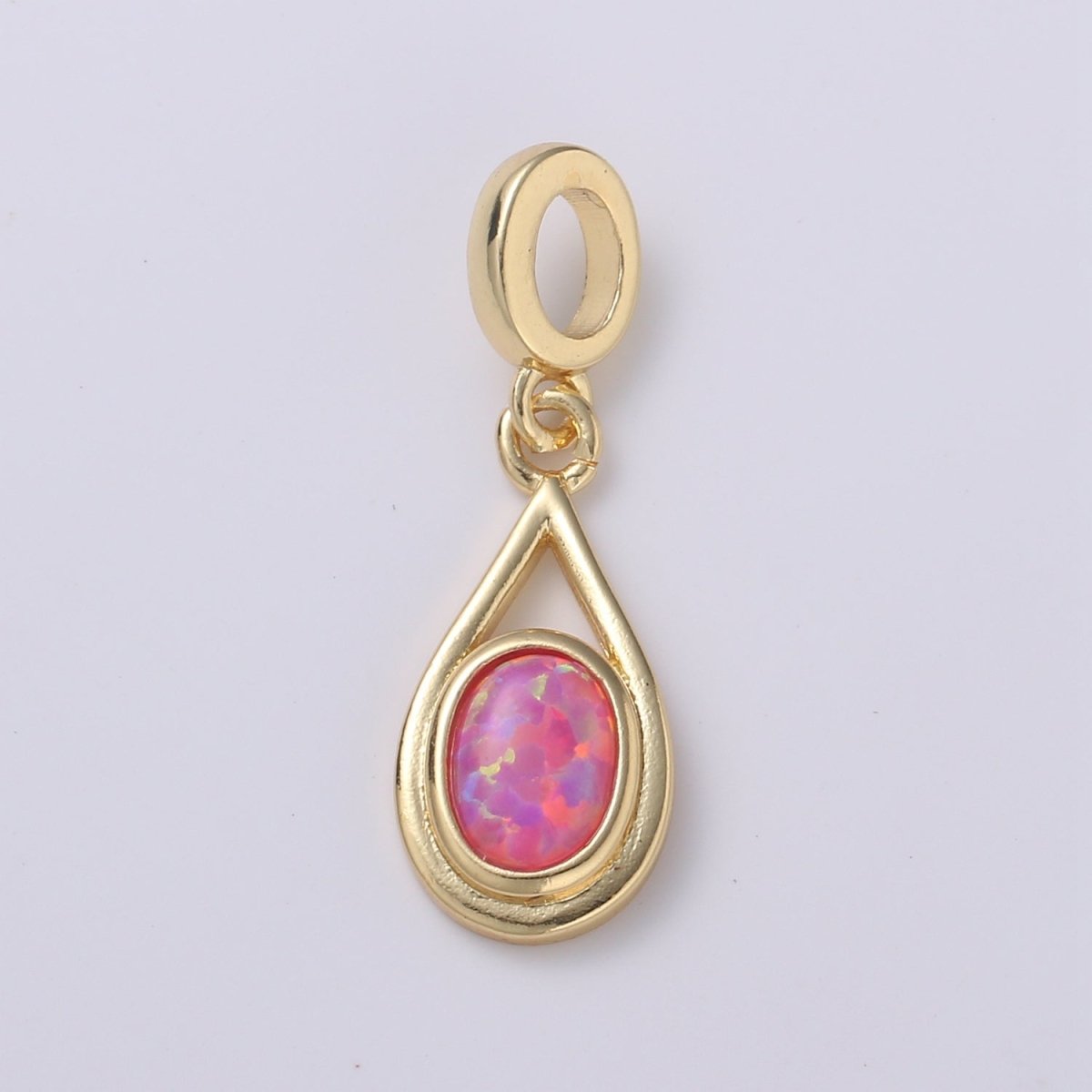 Dainty Solitaire Pendant 14K Gold Filled Tear Drop Pendant for necklace Opal Charm Birthstone Luxury Bezel Charm Dangle Jewelry H-579 H-584 H-585 H-586
