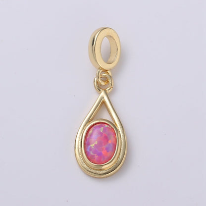 Dainty Solitaire Pendant 14K Gold Filled Tear Drop Pendant for necklace Opal Charm Birthstone Luxury Bezel Charm Dangle Jewelry H-579 H-584 H-585 H-586