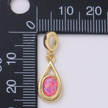 Dainty Solitaire Pendant 14K Gold Filled Tear Drop Pendant for necklace Opal Charm Birthstone Luxury Bezel Charm Dangle Jewelry H-579 H-584 H-585 H-586