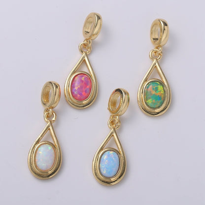 Dainty Solitaire Pendant 14K Gold Filled Tear Drop Pendant for necklace Opal Charm Birthstone Luxury Bezel Charm Dangle Jewelry H-579 H-584 H-585 H-586