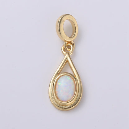 Dainty Solitaire Pendant 14K Gold Filled Tear Drop Pendant for necklace Opal Charm Birthstone Luxury Bezel Charm Dangle Jewelry H-579 H-584 H-585 H-586