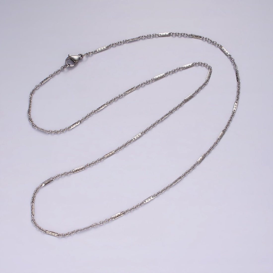 Dainty Stainless Steel 1.5mm Cable Chain 19.6 Inch Necklace in Silver | WA-2396