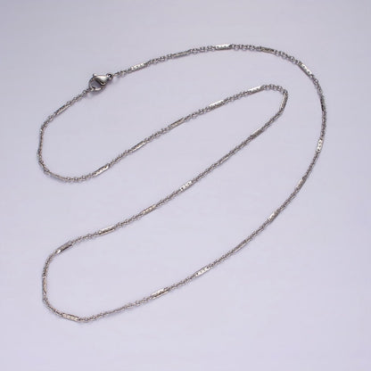 Dainty Stainless Steel 1.5mm Cable Chain 19.6 Inch Necklace in Silver | WA-2396