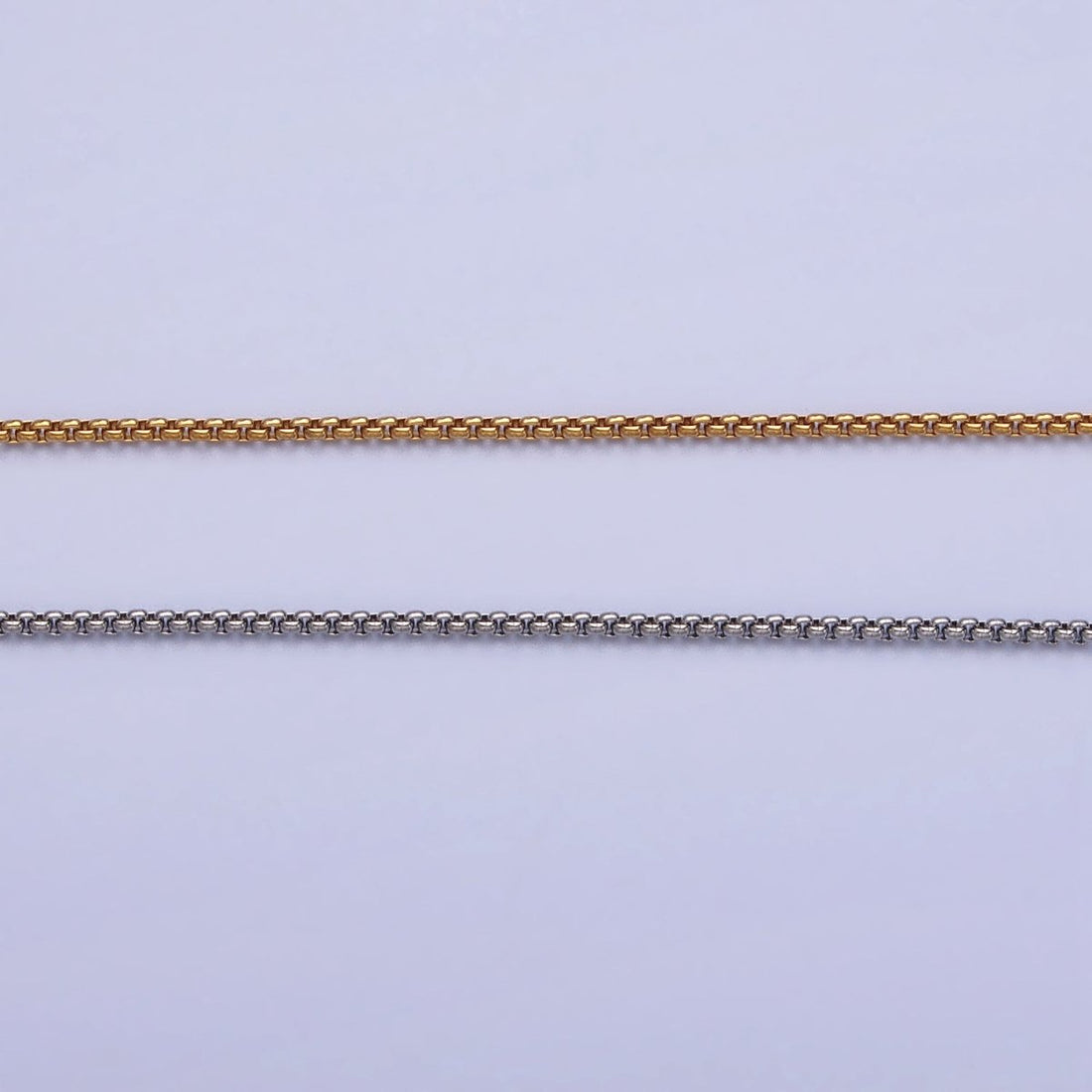 Dainty Stainless Steel Cable Rolo Chain Necklace 1.2mm Thin Dark Gold Box Chain 17.7 inches for Jewelry Making | WA-1703 WA-1704 Clearance Pricing