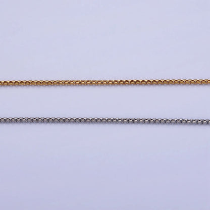 Dainty Stainless Steel Cable Rolo Chain Necklace 1.2mm Thin Dark Gold Box Chain 17.7 inches for Jewelry Making | WA-1703 WA-1704 Clearance Pricing