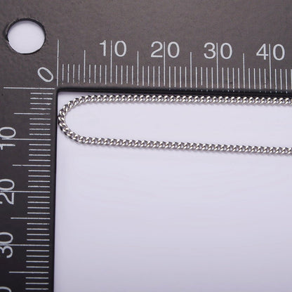 Dainty Stainless Steel Curb Chain Necklace 20 inch in Silver | WA-2403