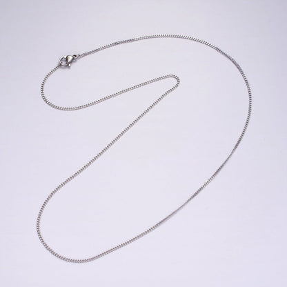 Dainty Stainless Steel Curb Chain Necklace 20 inch in Silver | WA-2403