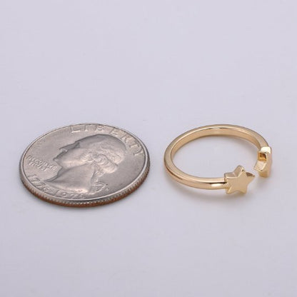 Dainty Star ring, Open Adjustable ring, delicate ring, tiny star ring, minimalist Jewelry Celestial Ring trendy star R-194