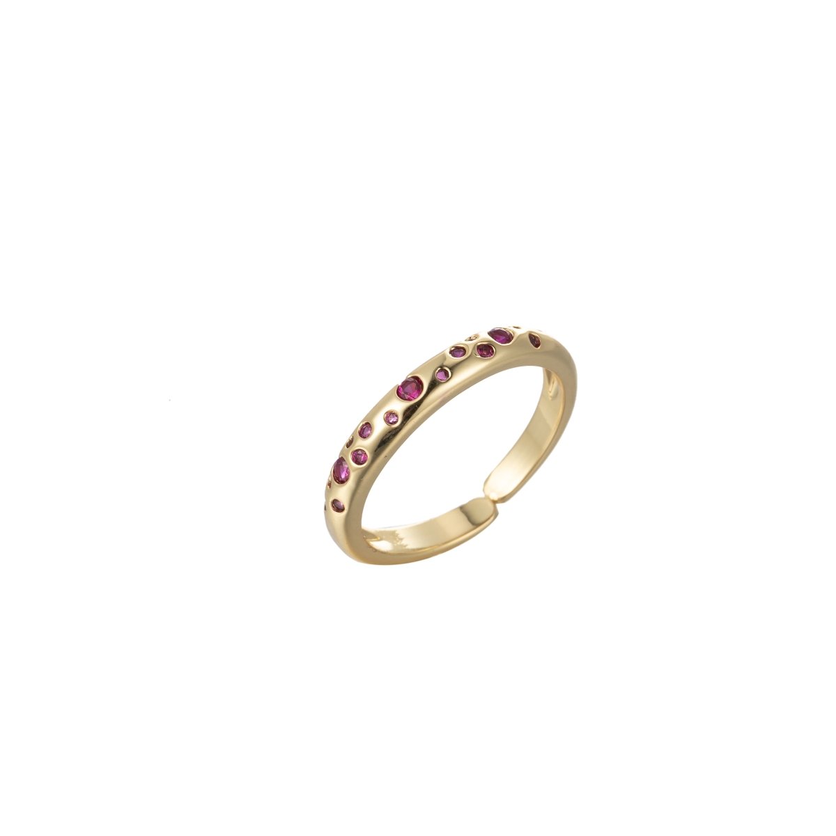 Dainty Stardust Ring Open Adjustable Ring Cubic Zirconia Galaxy Pink/Teal/Blue/Green Cz Pave O-902~O-905