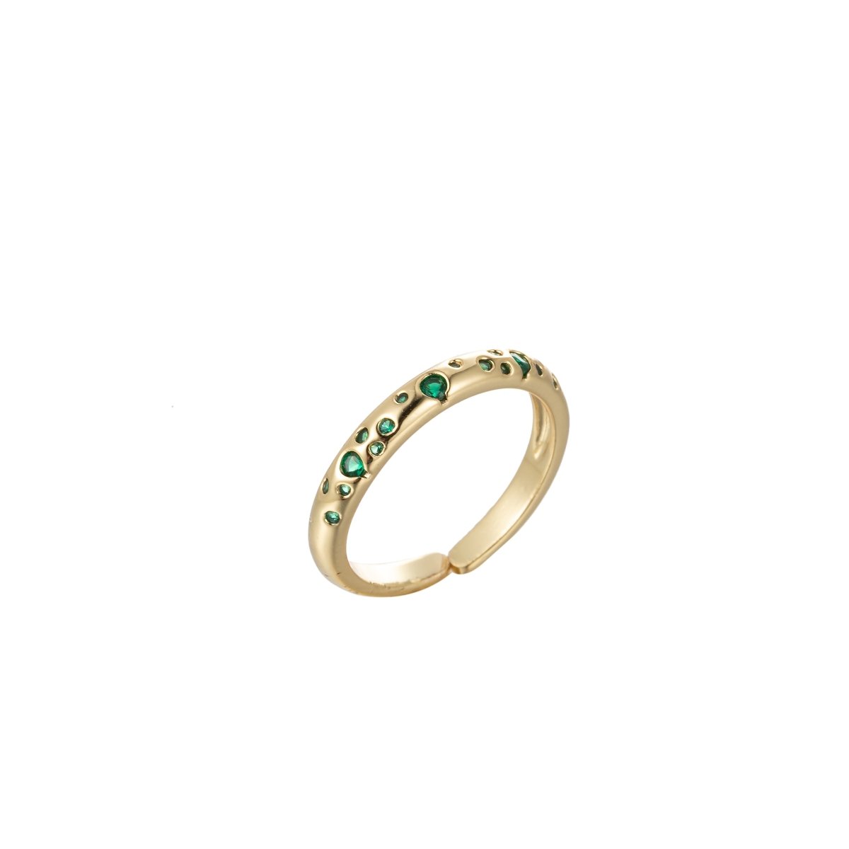Dainty Stardust Ring Open Adjustable Ring Cubic Zirconia Galaxy Pink/Teal/Blue/Green Cz Pave O-902~O-905