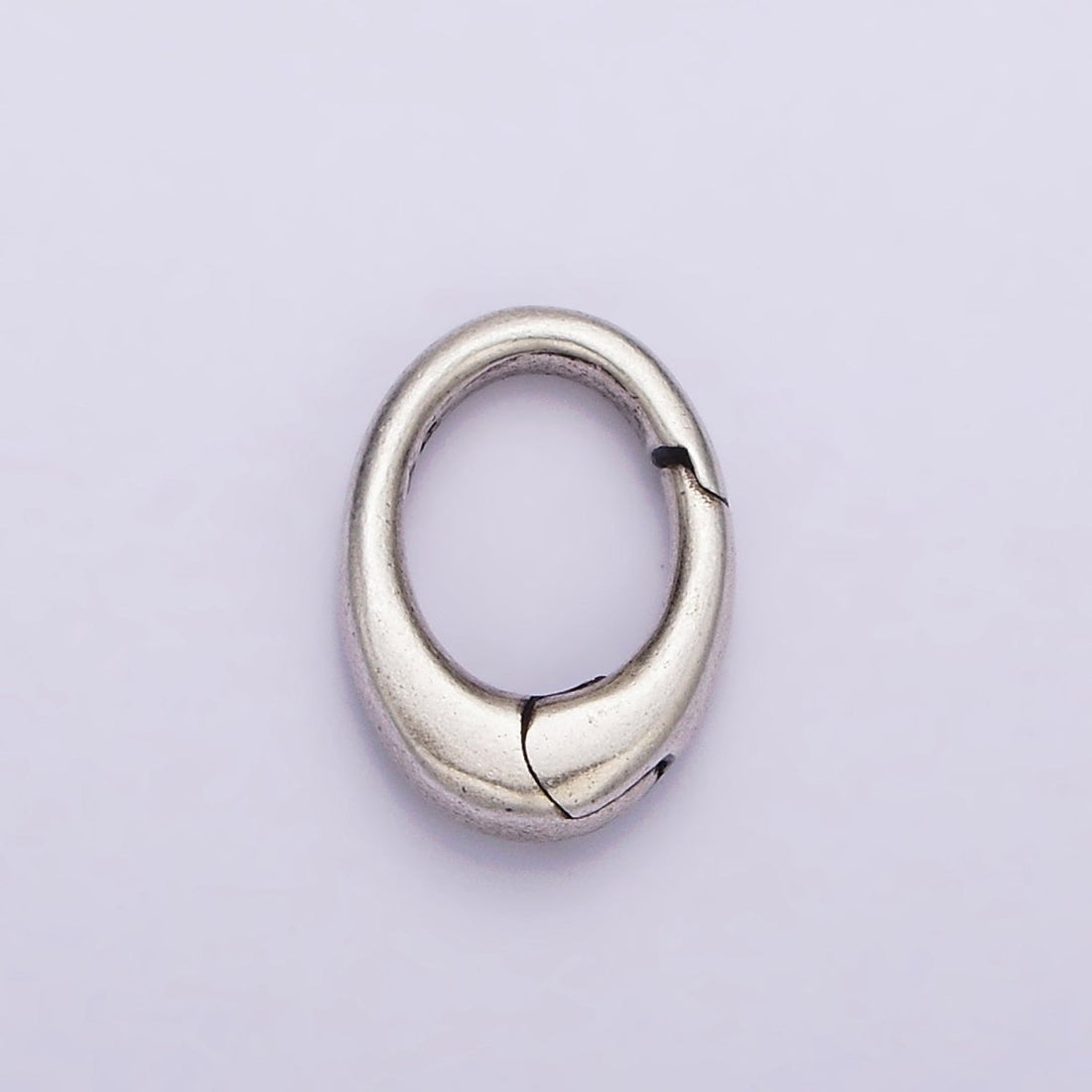 Dainty Sterling Silver Hinged Oval Push Gate Ring Clasp Charm Pendants Interchangeable Connectors SL-312