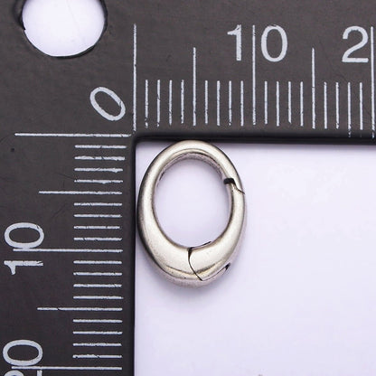 Dainty Sterling Silver Hinged Oval Push Gate Ring Clasp Charm Pendants Interchangeable Connectors SL-312