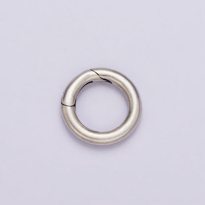 Dainty Sterling Silver Hinged Round Push Gate Ring Clasp Charm Pendants Interchangeable Connectors SL-310