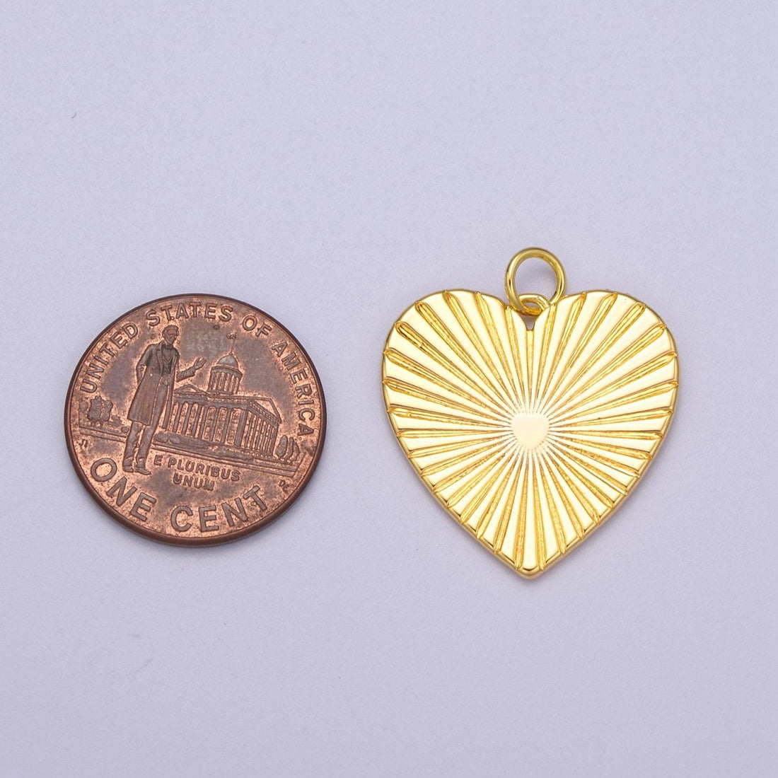 Dainty Sunburst Heart Charm, 16K Gold Filled Sunburst Heart Pendant, Women Sunburst Heart Pendant Jewelry N-271 AC-697