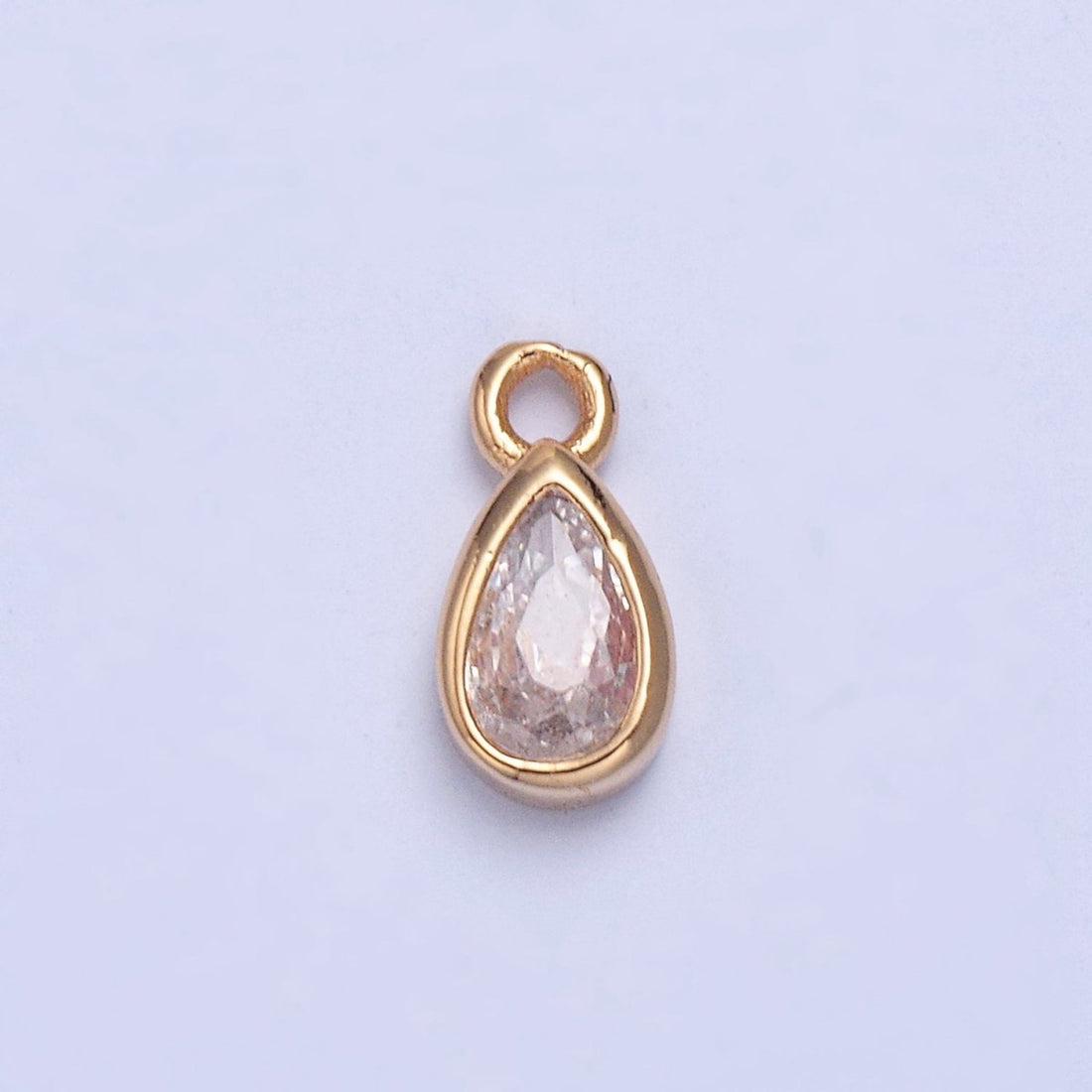 Dainty Teardrop Cubic Zirconia CZ Charm For Jewelry Making X-028