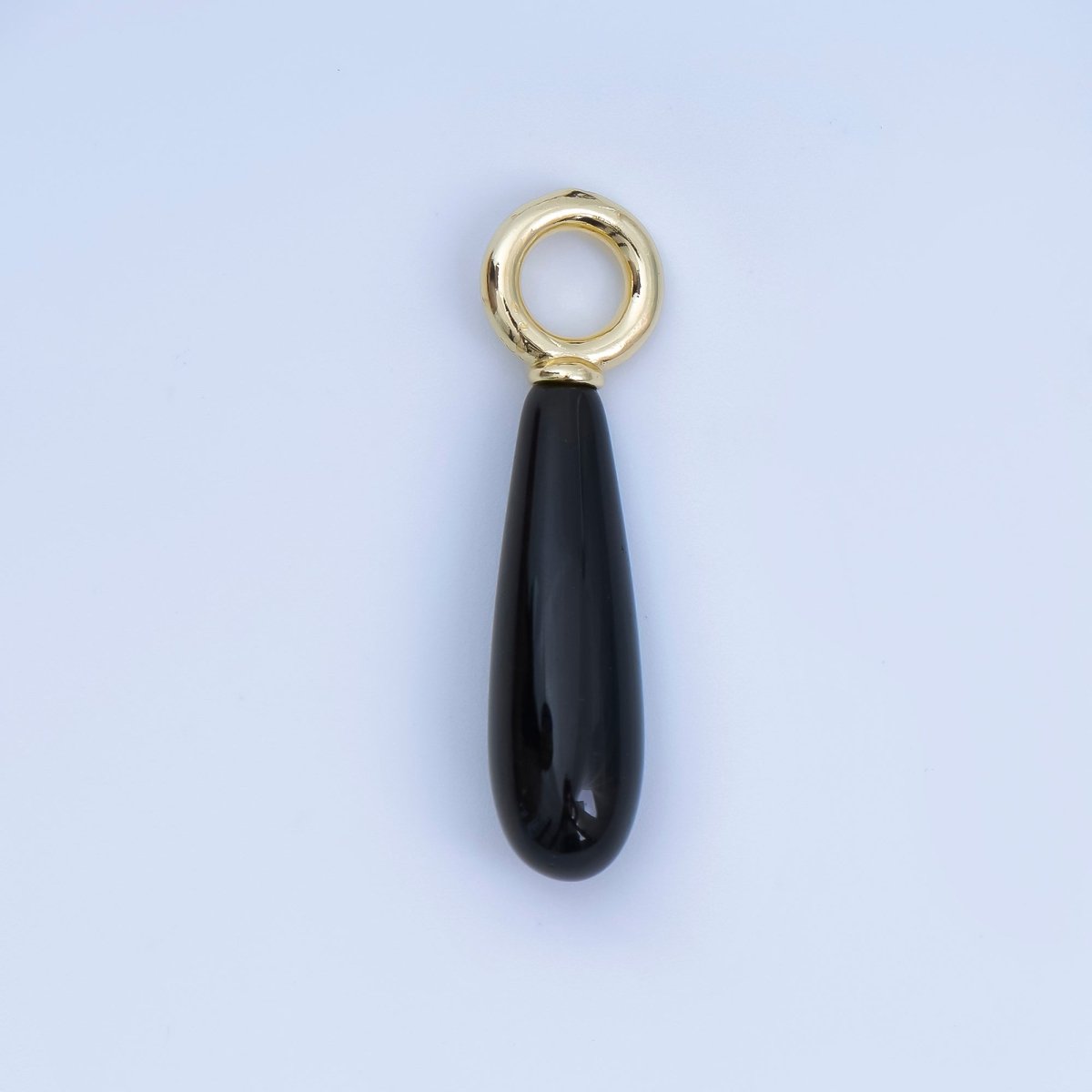 18K Gold Filled 33mm Natural Gemstone Teardrop Drop Pendant | AJ420 - AJ425